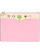 Olympia Le-tan Beaded Mushroom Clutch, Pink/purple, Calf Leather