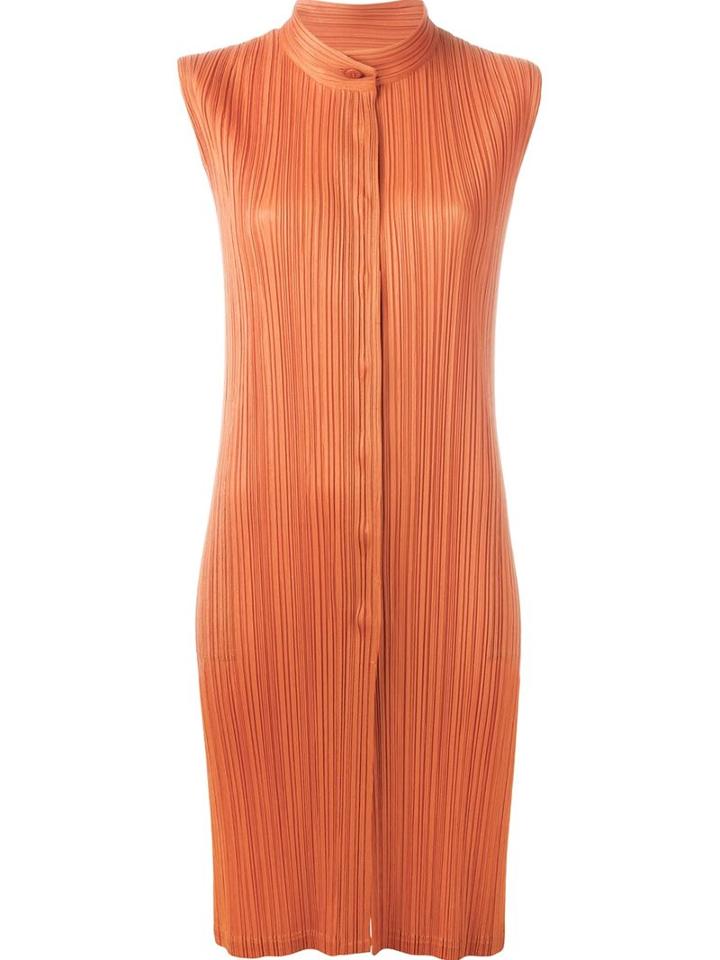 Pleats Please By Issey Miyake Pleated Shirt Dress