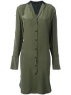 Rag & Bone V-neck Shirt Dress, Women's, Size: Small, Green, Silk