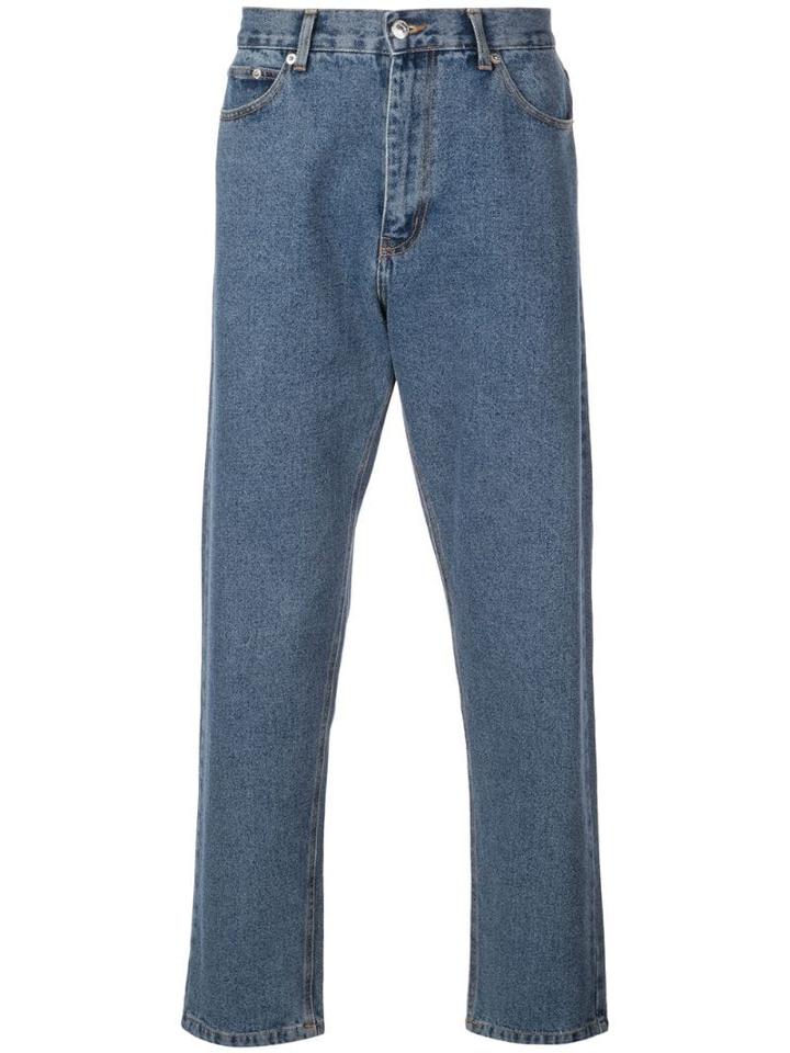 Second/layer Stonewashed Straight Jeans - Blue