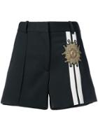 Vera Wang Embroidered Contrast Panels Shorts - Black
