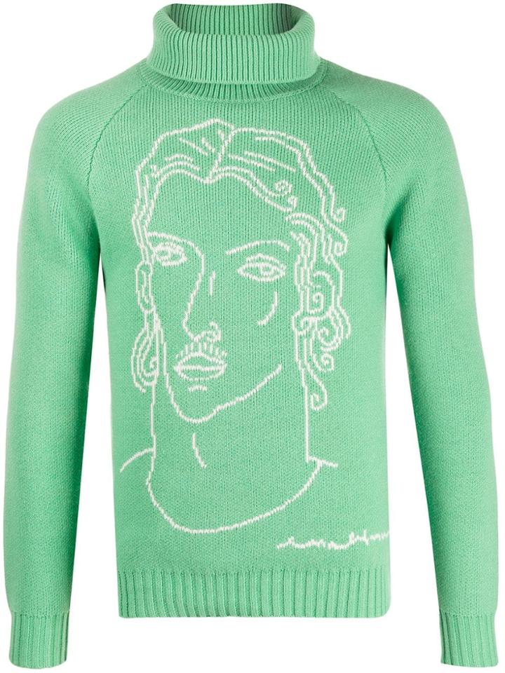 Casablanca Illustration Knit Jumper - Green