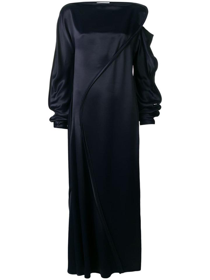 Jil Sander Long Satined Dress - Blue