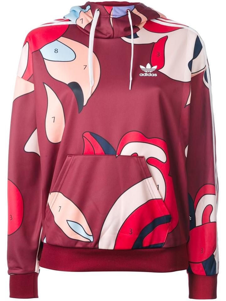 Adidas Originals Printed Hooded Sweatshirt, Women's, Size: Small, Polyester