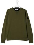Stone Island Junior Khaki Cotton Sweater - Green