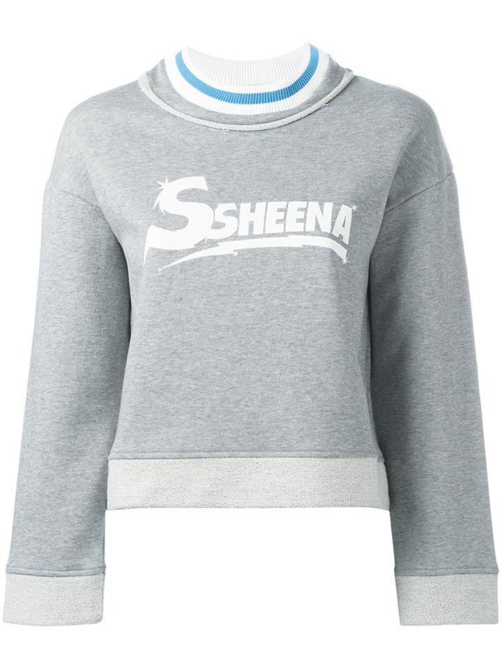 Ssheena Logo Print Sweatshirt - Grey