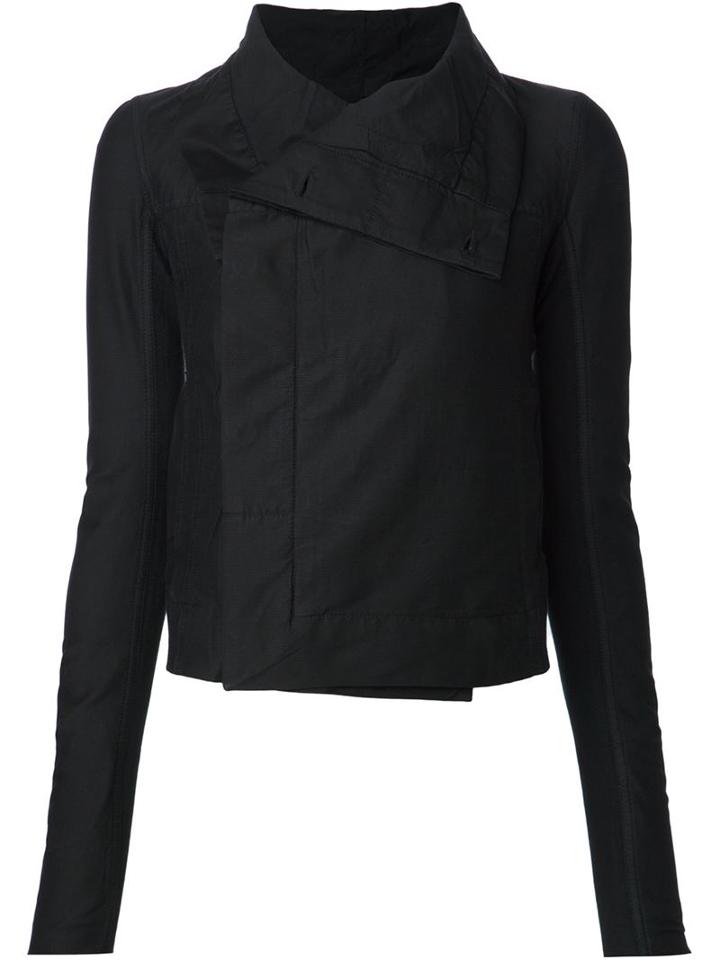 Rick Owens Drkshdw Double-breasted Pointy Collar Jacket, Women's, Size: Small, Black, Cotton/spandex/elastane