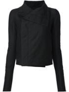 Rick Owens Drkshdw Double-breasted Pointy Collar Jacket, Women's, Size: Small, Black, Cotton/spandex/elastane
