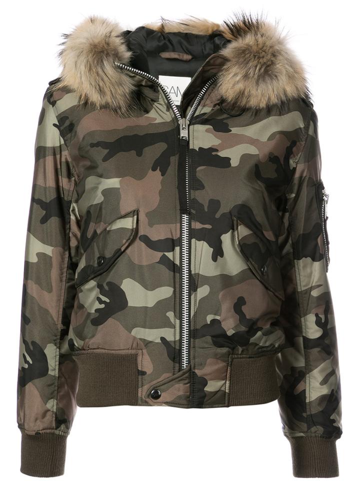 Sam. Jenny Camouflage Bomber Jacket - Green