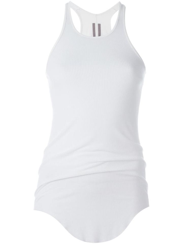 Rick Owens Curved Hem Tank Top, Women's, Size: 46, White, Silk/viscose