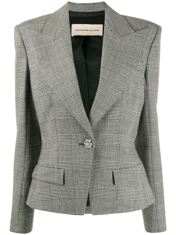 Alexandre Vauthier Checked Structured Blazer - Black