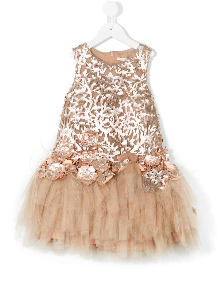 Mischka Aoki - The Royal Princess Dress - Kids - Silk/polyamide/polyester - 8 Yrs, Nude/neutrals