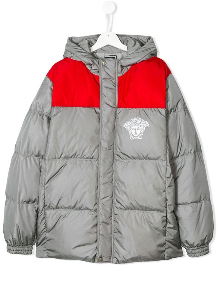 Young Versace Teen Medusa Padded Jacket - Grey
