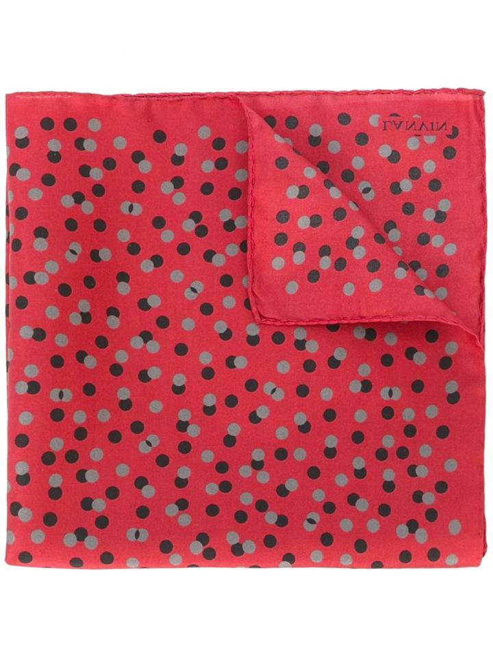 Lanvin Polka Dot Pocket Square, Men's, Red, Silk