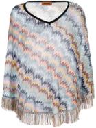 Missoni Zigzag Knit Poncho - Multicolour