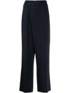 Brag-wette Flared Style Trousers - Blue
