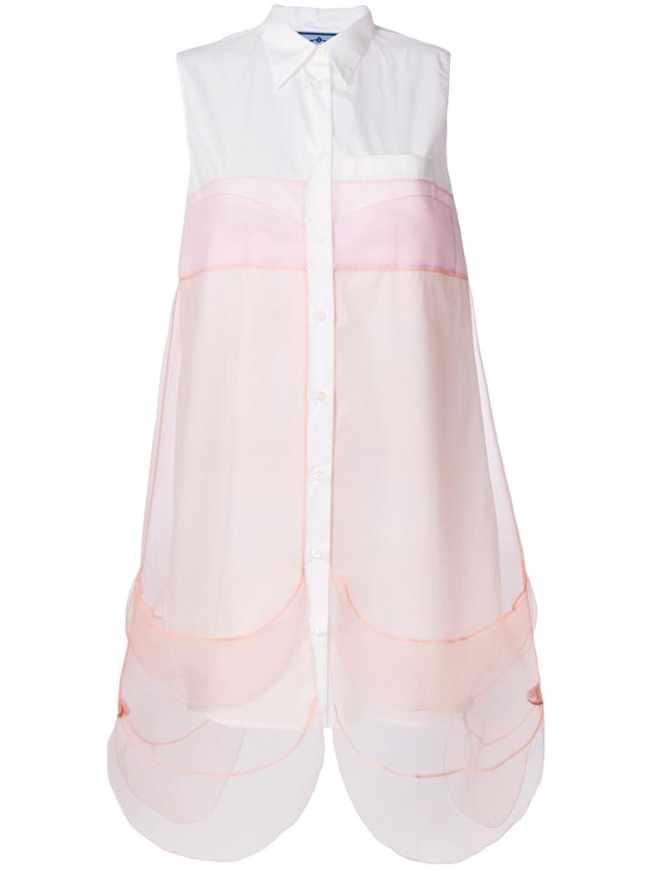 Prada Panelled Shirt Dress - White