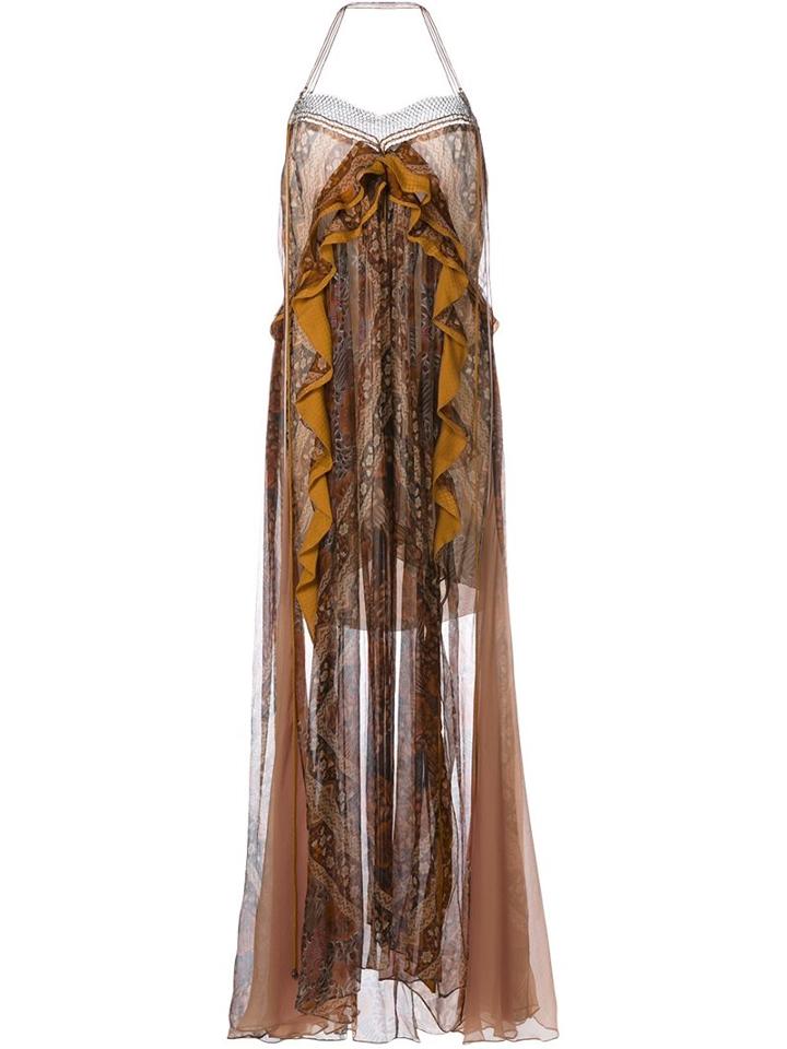 Chloé Ruffled Front Printed Gown