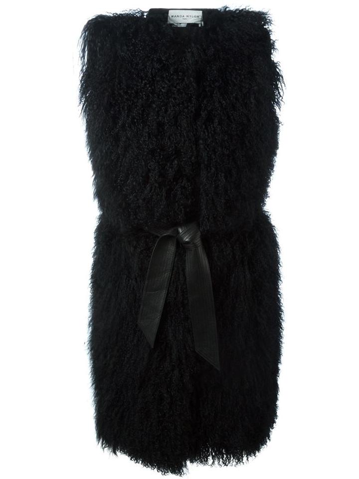 Wanda Nylon Sleeveless Belted Coat