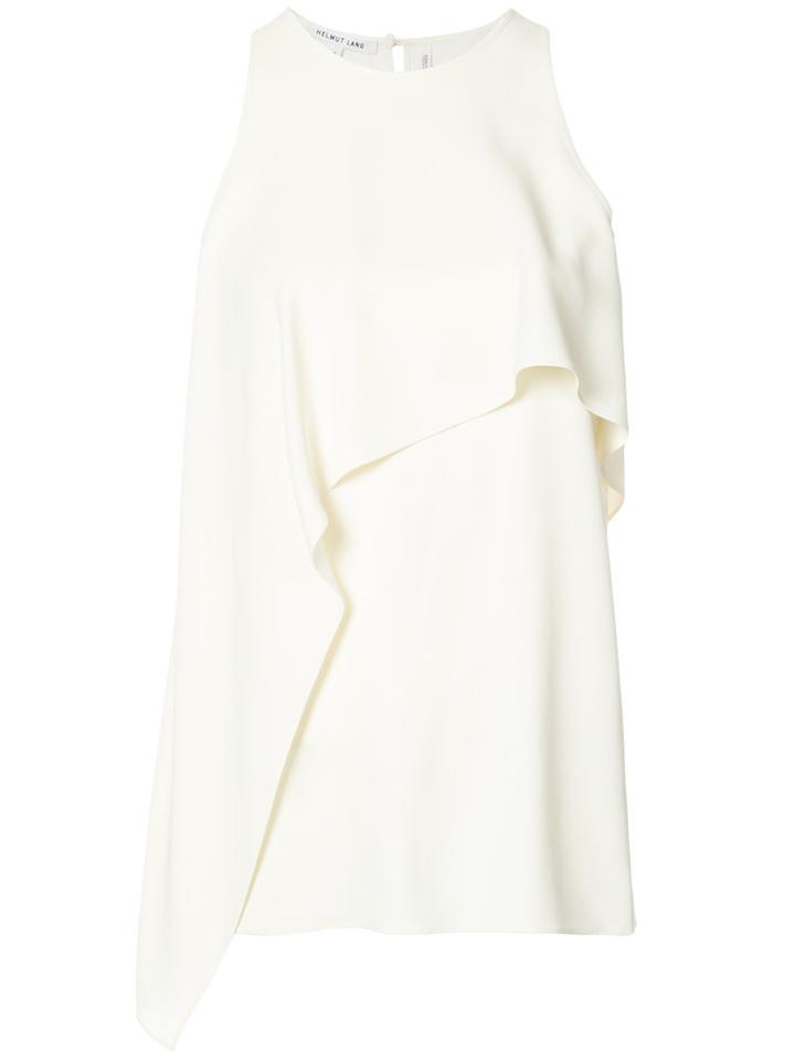 Helmut Lang - Sleeveless Flared Top - Women - Silk/acetate/viscose - M, White, Silk/acetate/viscose