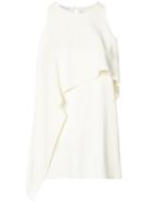 Helmut Lang - Sleeveless Flared Top - Women - Silk/acetate/viscose - M, White, Silk/acetate/viscose