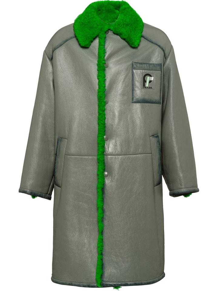 Prada Sheepskin Coat - Grey