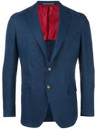 Eleventy Two Button Blazer, Men's, Size: 52, Blue, Silk/linen/flax/wool/cupro