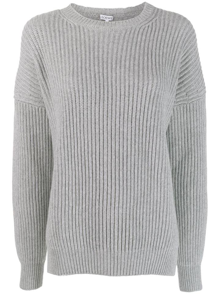 Loewe Ribbed Knit Jumper - Grey