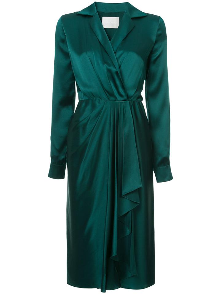 Jason Wu Pleated Front Wrap Dress - Green
