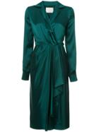 Jason Wu Pleated Front Wrap Dress - Green