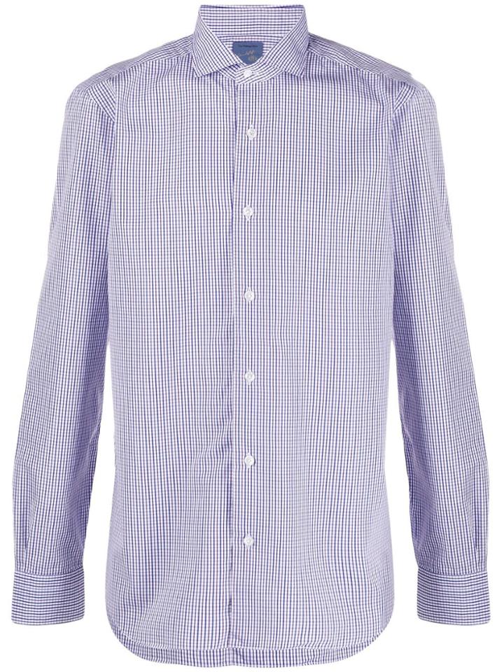 Barba Slim-fit Check Shirt - White