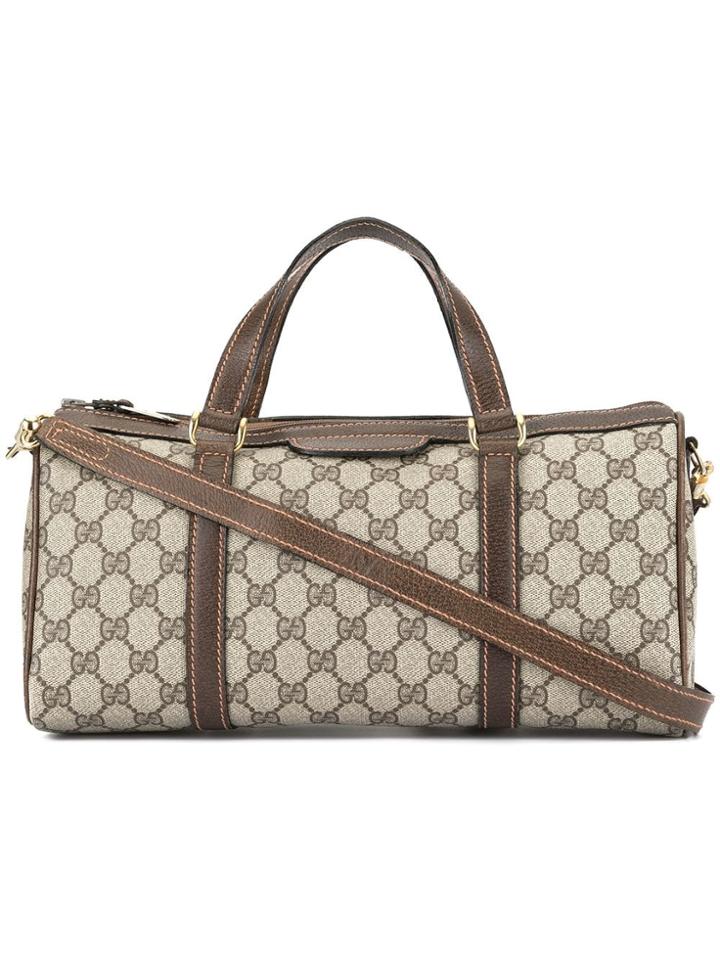Gucci Vintage Gg Pattern 2way Boston Bag - Brown