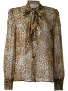 Saint Laurent Signature Lavaliere Blouse - Nude & Neutrals
