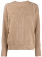 Peserico Ribbed Knit Jumper - Neutrals