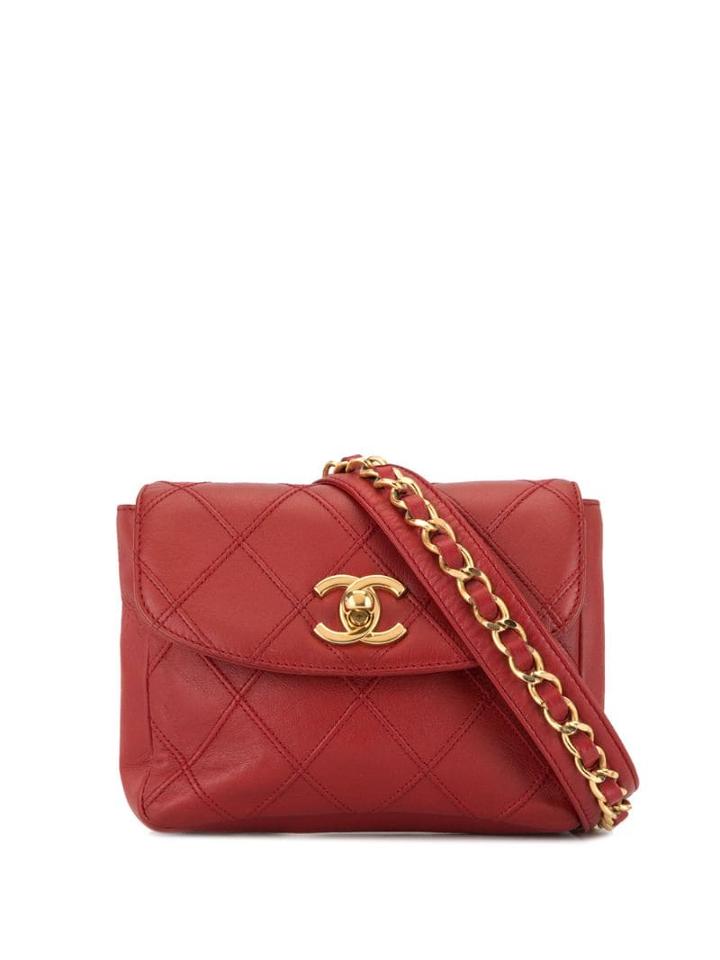 Chanel Pre-owned Cosmos Line Chain Waist Bag - Red