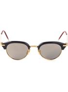 Thom Browne Eyewear Navy & 18k Gold Optical Glasses - Blue