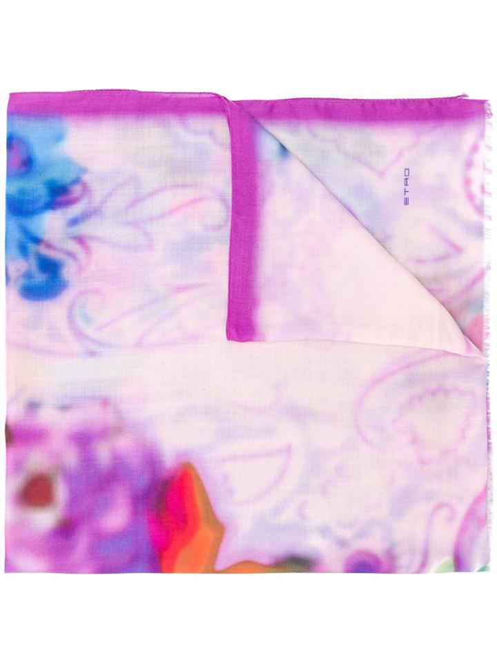 Etro Blur Dye Scarf - Pink & Purple