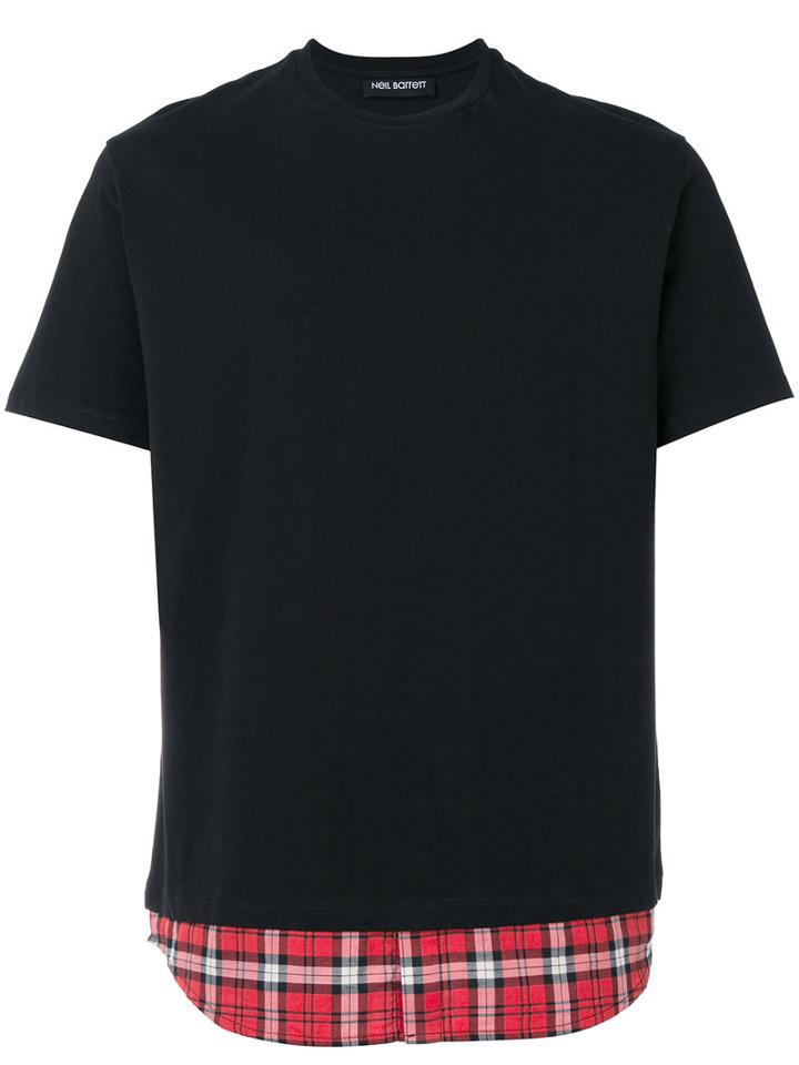 Neil Barrett - Shirt Detail T-shirt - Men - Cotton - L, Black, Cotton
