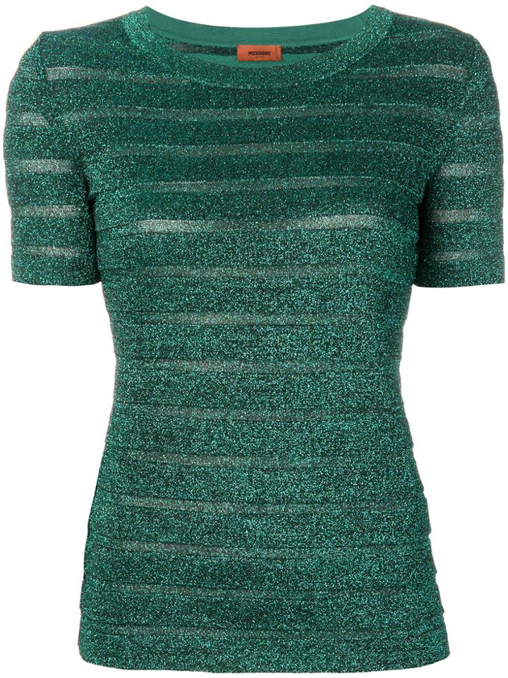 Missoni Glitter Striped T-shirt - Green
