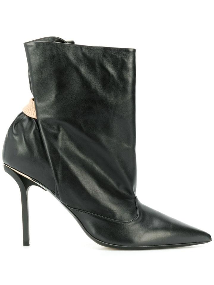 Nº21 Ruched Ankle Boots - Black