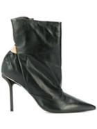 Nº21 Ruched Ankle Boots - Black
