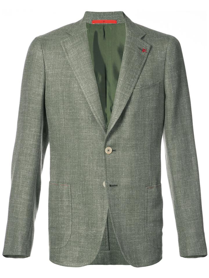 Isaia Patch Pocket Blazer - Green