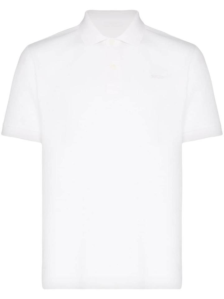 Prada Invisible Logo Patch Polo Shirt - White