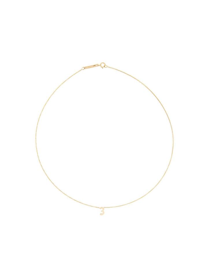 Zoë Chicco 14kt Yellow Gold Number 3 Necklace