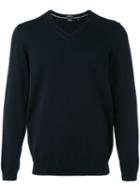 Boss Hugo Boss - V-neck Jumper - Men - Cotton - M, Blue, Cotton