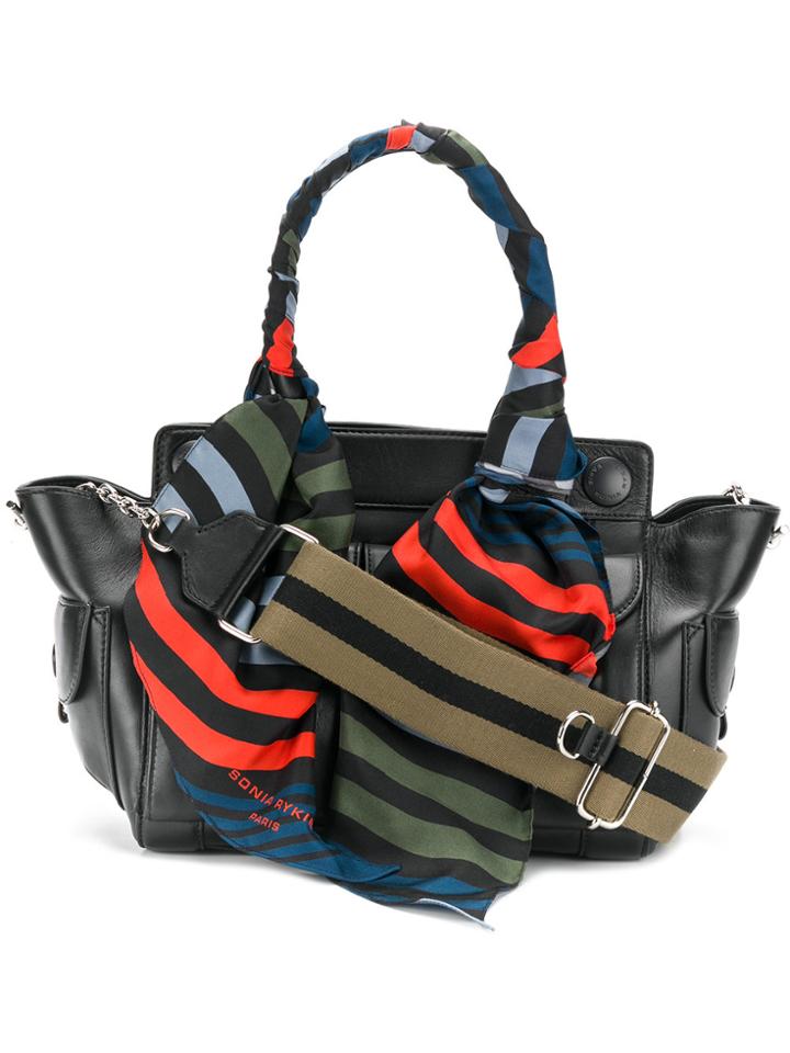 Sonia Rykiel Scarf Trim Handle Tote - Blue