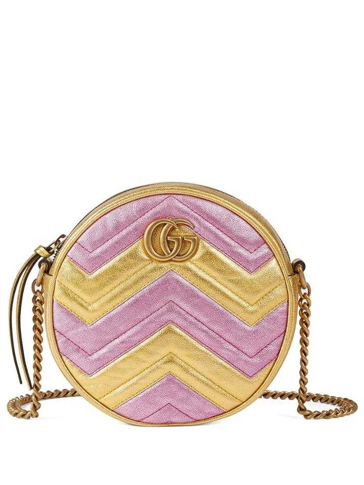Gucci Gg Marmont Round Shoulder Bag - Pink