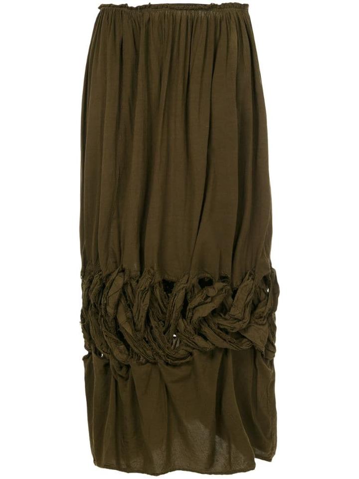 Comme Des Garçons Pre-owned Knot Flared Midi Skirt - Green