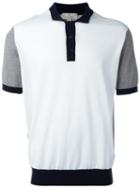 Canali Contrast Polo Shirt, Men's, Size: 56, White, Cotton