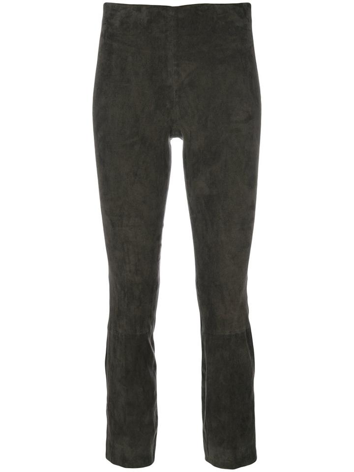 Vince - Straight Leggings - Women - Lamb Skin - S, Grey, Lamb Skin